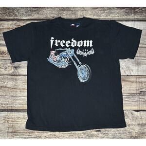 VTG Freedom Chopper American Flag Motorcycle T Shirt Men’s XL
